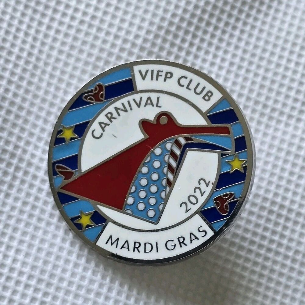 Carnival Cruise Ship Panorama Line VIFP Club 2022 Lapel Pin Button